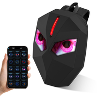 Impermeable LED motocicleta mochila DIY motocicleta ojo signo moda cremallera cierre tipo algodón forro fresco viaje ojos luminosos