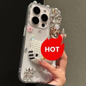 Pour iPhone 17 Pro Max <span class=keywords><strong>coque</strong></span> de téléphone luxueux mode cristal <span class=keywords><strong>rose</strong></span> <span class=keywords><strong>coeur</strong></span> housse de protection Compatible pour iPhone 16 15 14 <span class=keywords><strong>coque</strong></span> de téléphone - Product Image 4