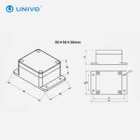 UBIS-63 UNIVO 산업용 3축 경사계 아날로그 각도 측정 센서 정적/동적 정확도 0.05/0.1 RS485 IP65 ABS