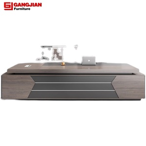 Grand bureau de patron de style moderne Mobilier de bureau de direction économique avec panneau en bois multifonctionnel Design à la mode - Product Image 4