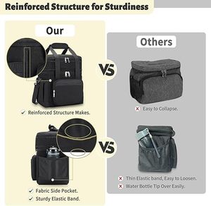 Sac à <span class=keywords><strong>déjeuner</strong></span> isotherme et boîte à lunch pour hommes - Sac à <span class=keywords><strong>déjeuner</strong></span> réutilisable à double compartiment pour femmes, sac isotherme souple extensible et étanche - Product Image 4