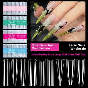 240 pièces XXXL autocollants transparents pour ongles chien mince autocollants complets peu profonds pour tuyau d'eau étendu <span class=keywords><strong>faux</strong></span> ongles pour doigts - Product Image 4