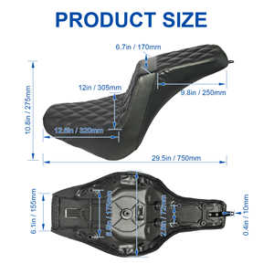 Asiento de Motocicleta Personalizado Tipo Rombo para Conductor y Pasajero, Compatible con Harley Softail Street Bob FXBB <span class=keywords><strong>FXBBS</strong></span> 2018-2023 Softail Standard FXST - Product Image 2