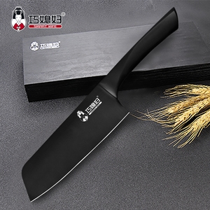 Noir Revêtement Couteau de Cuisine avec Poignée Creuse En Acier Inoxydable <span class=keywords><strong>Hachoir</strong></span> à Viande Couteaux de <span class=keywords><strong>Boucher</strong></span> À Vendre - Product Image 5