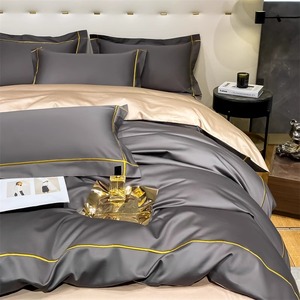 Bộ đồ giường sang trọng dành cho bà mẹ và trẻ em chất lượng với mẫu thêu tấm ga trải giường phẳng thân thiện với da cotton nguyên chất - Product Image 2