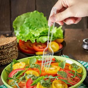 Dùng Một Lần Dao Kéo Thiết Lập Rõ Ràng Nhiệm Vụ Nặng Nề Plasticware Cho Bộ-Bền Mạnh Mẽ Có Thể Tái Chế Dĩa Dao Thìa Cho July 4th - Product Image 3