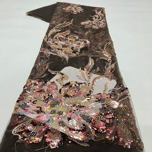 Tissu de mariée de luxe brodé de sequins en maille d'Oman pour robes de mariée irakiennes et vêtements de haute couture pour femmes - Product Image 6