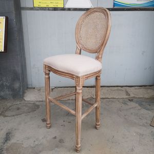 Chaise de salle à manger <span class=keywords><strong>Louis</strong></span> <span class=keywords><strong>XV</strong></span> en bois massif, style français moderne, dossier rond, avec fonction rafraîchissante et assise moelleuse, pour bar à domicile, bureau à domicile et parc - Product Image 2
