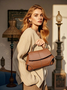 <span class=keywords><strong>Sacs</strong></span> à main pour femmes haut de gamme en cuir véritable, sac bandoulière Polen, sac à main décontracté en cuir de vachette pour femmes - Product Image 2