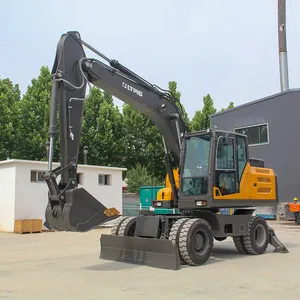 Excavadora de Ruedas de 10-13 Toneladas y 15 Toneladas con Cabina Cerrada y Aire Acondicionado para Construcción, con Motor, Bomba y Caja de Cambios Confiables - Product Image 1