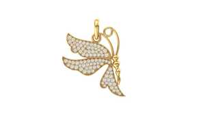 Colgante de Mariposa con Diamantes en Oro de 14 Quilates, Joyería Fina Elegante en Opciones de Oro Rosa, Blanco y Amarillo - Product Image 3