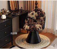 Chaise de maquillage rétro de luxe en gros, tabouret de coiffeuse haut de gamme avec dossier pivotant