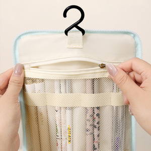 Customized Stylish Cosmetic Bag Rectangle Hook Type Travel Toiletry Bag Purple Pink Cyan - Product Image 2