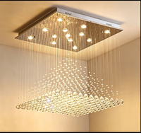 Lustre en cristal pyramidal argenté minimaliste moderne, luminaire suspendu LED à intensité variable anti-éblouissement pour salon, chambre à coucher, salle à manger