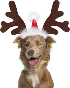 Huisdier Kostuum Hoofddeksels Hond Elanden Rendier Gewei Hoofdband Santa Hoed Accessoires Voor Honden En Katten Groot