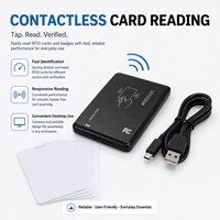 RFID读卡器 USB端口 EM4100 TK4100 13.56mhz IC非接触式感应智能卡 支持Windows系统 Linux智能卡读卡器