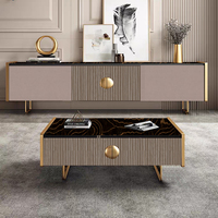 Ensemble de meubles modernes pour salon et chambre à coucher, armoire de rangement, table basse en marbre, meuble TV en bois