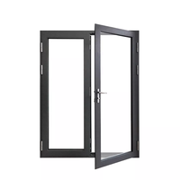 Portes battantes modernes à double battant en verre trempé insonorisé, en aluminium, pour entrée intérieure, jardin et salon extérieur