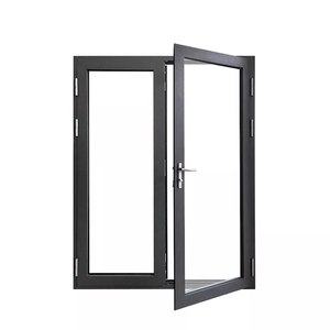 ประตูบานสวิงกระจกนิรภัยแบบสองบานทันสมัย ป้องกันเสียงรบกวน โครงอะลูมิเนียม สำหรับทางเข้าภายในสวนและห้องนั่งเล่นภายนอก - Product Image 5