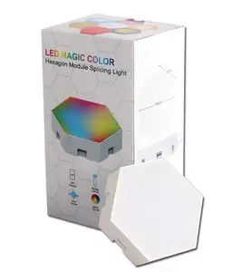 SPL-FLL04 DIY Sechseck-Form Wandhalterung Wohnzimmer Spielzimmer Hintergrundlampe RGB Farben Stimmung Lampe Musik Synchronisation intelligente Heimatlampe