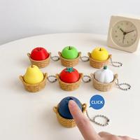 Hotte schattige 3D geprinte fruit- en groente fidget clicker trendy speelgoed schattig mini knoopje stressverlichter tas hanger unisex voor cadeau