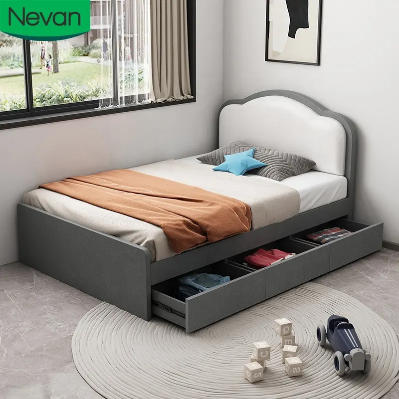 Mobilier de chambre de haute qualité lit simple en bois pour enfants avec ensemble de tiroirs enfants lits doubles pour bébé pour deux derniers modèles en bois