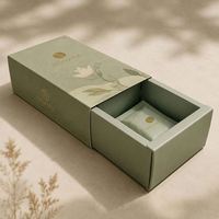Boîtes cadeaux en papier rigides à tiroir coulissant avec logo personnalisé, doublure en éponge imperméable haut de gamme, insert gaufré, boîte à cartes