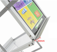 Meris-estante plegable de aluminio para revistas, Exhibidor de 7 niveles A4 de pie para exhibir folletos acrílicos