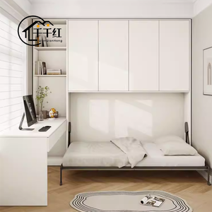 Cama Murphy Moderna Oculta con Escritorio y Estantería Integrados, Ahorra Espacio y es Ideal para Oficinas Familiares Pequeñas - Product Image 4