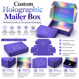 ที่กําหนดเองกระดาษลูกฟูก Mailer กล่องสมัครสมาชิกบรรจุภัณฑ์โฮโลแกรมลิปสติกความงามชุดบํารุงผิวเครื่องสําอางแต่งหน้ากล่องของขวัญ - Product Image 6