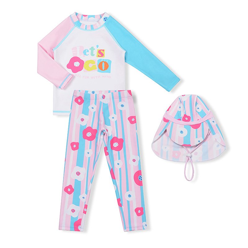 Factory Wholesale Children's Swimsuits Set Kids Clothes Girls Cartoon Swimwear Set