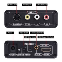Convertisseur vidéo Xput RCA S-Video vers HDMI 1080P avec prise en charge audio, adaptateur analogique-numérique pour magnétoscope, lecteur DVD, console de jeux rétro