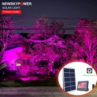Panneaux lumineux RVB extérieurs de sécurité solaire extérieure super lumineuse avec contrôle RF Bluetooth Rechargeable IP67 projecteur de musique 300W