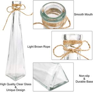 แจกันแก้วใสตกแต่งดอกไม้แห้ง <span class=keywords><strong>เชือก</strong></span><span class=keywords><strong>ป่าน</strong></span> ขวดแก้วขนาดเล็ก แจกันราคาถูกสำหรับตกแต่งบ้าน - Product Image 3