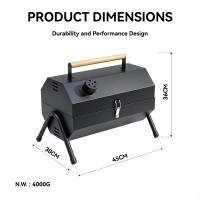 Four à cheminée octogonal portatif pour grillades en plein air, camping, barbecue, cuisson, avec revêtement par électrodéposition et laminage à froid