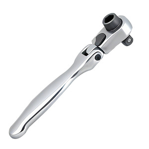 Clé à cliquet transfrontalière mini 2-en-1 à tête réglable double extrémité en acier au chrome-vanadium plaqué, outil de bricolage - Product Image 1