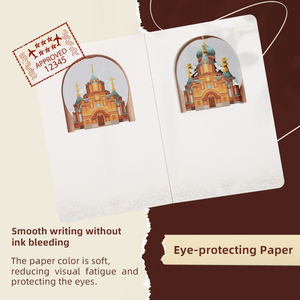 สมุดบันทึกปกแข็ง A5 <span class=keywords><strong>แบบ</strong></span>เย็บด้าย พร้อมงานประดิษฐ์กระดาษ 3 มิติ ลายพิมพ์ UV บน PVC สำหรับธุรกิจ การเดินทาง ของที่ระลึกสำหรับสาวๆ ในวันหยุด - Product Image 2