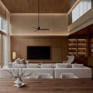 Ensemble de salon contemporain de luxe de style moderne et minimaliste Forfait villas pieds dans l'eau avec rangement caché Console <span class=keywords><strong>TV</strong></span> flottante - Product Image 5