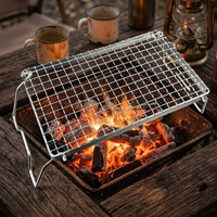 Support promotionnel pour mini-réchaud extérieur en acier inoxydable 304, barbecue portable au charbon de bois avec cendrier et petite grille pour utilisation sur table