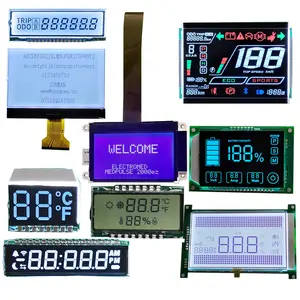 Đơn sắc LCD hiển thị nhà sản xuất tùy chỉnh TN màu đen va HTN STN FSTN 7 đoạn COG LCM Màn hình LCD module cho nhiệt