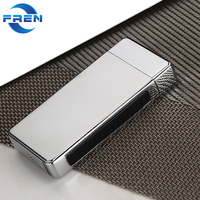 Vente en gros USB Rechargeable Métal Alliage de Zinc Briquet Logo Personnalisé Imprimé Unique Classique Coupe-Vent Électronique Plasma Cigarettes