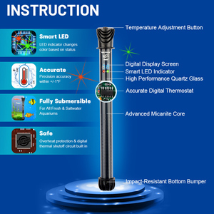 Toptan Fiyatlı <span class=keywords><strong>Mini</strong></span> Dalgıç Akvaryum Isıtıcı Dijital LCD Su Isıtıcı Balık Tankı Cam Malzeme Akvaryum Aksesuarları IP68 - Product Image 4