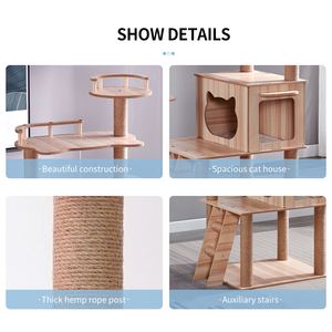 Indoor Climbing Activity <strong>Cat</strong> <strong>Tree</strong> Towel Kittens Pet Play House <strong>Cat</strong> <strong>Tree</strong> With Funny Toys - Product Image 4