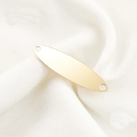 24*6.2 Connecteurs de barre ovale 14K Pendentif à breloque de forme ovale de bateau rempli d'or avec double trous pour la fabrication de bijoux de bracelet à bricoler soi-même
