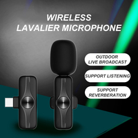 Mini microphone cravate sans fil 2,4 GHz à clipser pour smartphone, vlogging, diffusion en direct, enregistrement audio, vente en gros OEM