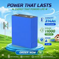 Batteries lithium-ion prismatiques LiFePO4 314 Ah de haute qualité pour stockage d'énergie solaire, 11 000 cycles, -35~65°C, certifiées CE