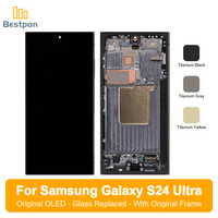 Remplacement pour l'écran OLED du Samsung Galaxy S24 Ultra 5G, assemblage d'écran original + verre remplaçable, avec cadre d'origine, grade A