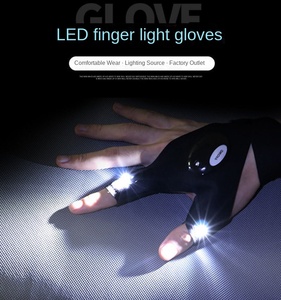 Gants sans doigts avec lampe torche LED étanche pour la pêche, le camping, la randonnée, la survie, la sécurité, outil multifonctionnel pour la nuit en extérieur - Product Image 5