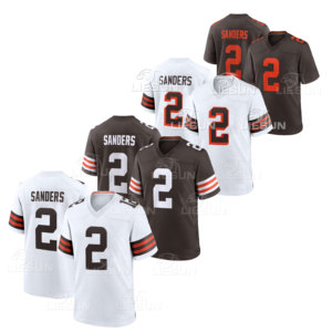 Vente en gros Nouveau 2 # Shedeur Sanders Hommes et jeunes <span class=keywords><strong>Cleveland</strong></span> 95 # Garrett Vapor F.U.S.E. Maillot de football américain cousu, édition limitée - Product Image 1