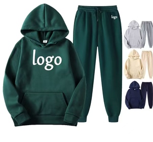 Conjunto Deportivo Personalizado con Logotipo para Hombre, Ropa Deportiva, Sudadera con Capucha y Pantalones de <span class=keywords><strong>Chándal</strong></span>, Conjunto de 2 Piezas - Product Image 1